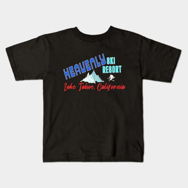 Heavenly Ski Resort Lake Tahoe U.S.A. Gift Ideas For The Ski Enthusiast. Kids T-Shirt by Papilio Art